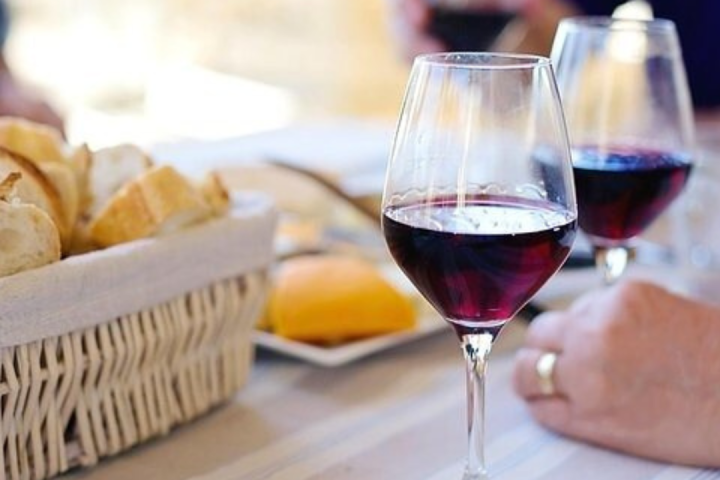 a close up of a wine glass