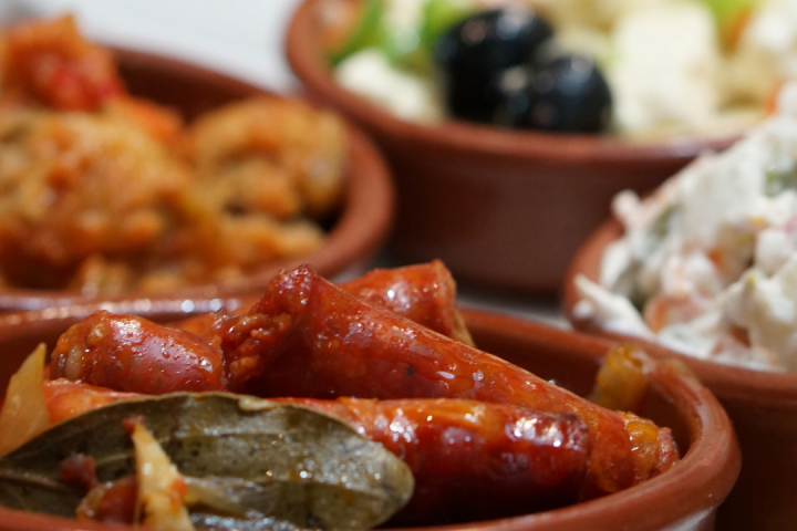 a close up of a plate of food