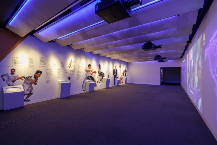 a purple light in a room