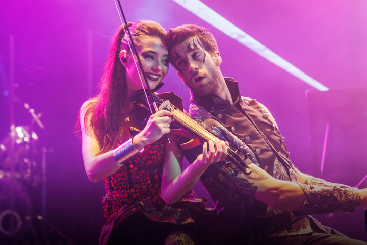 a person sitting on a stage