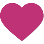 A pink heart shape on a white background.